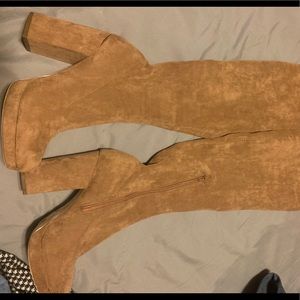 Over-the-knee Faux Suede Tan Boots
